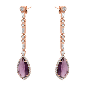 Pendientes Ibona acabado oro rosa 18k