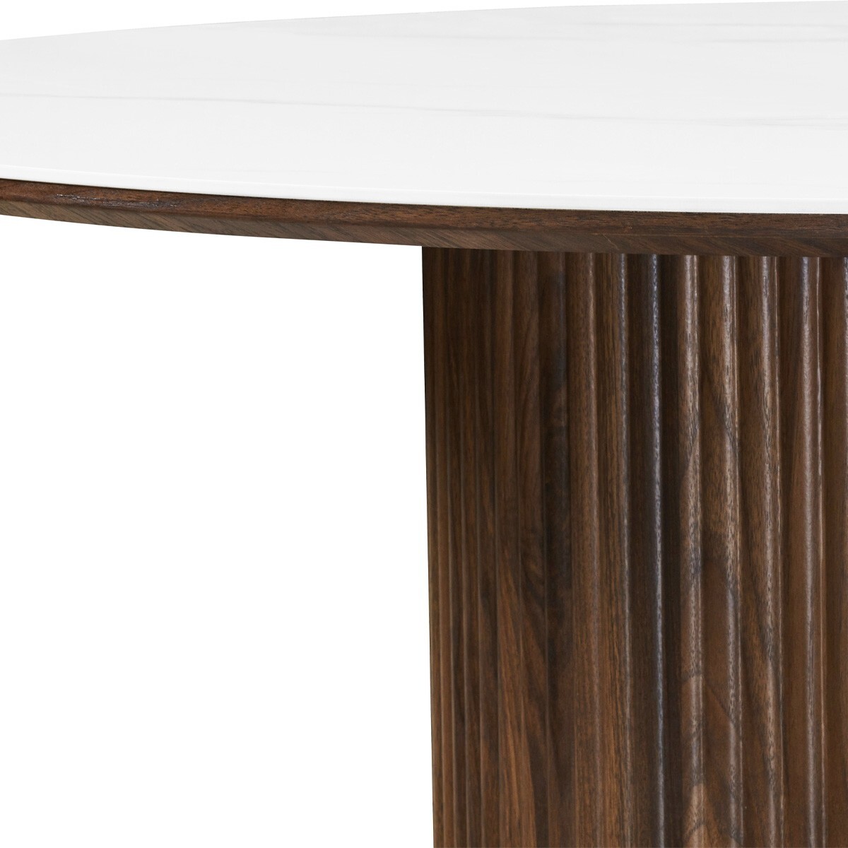 Table à manger ronde en céramique bicolore 6 places - MIRA