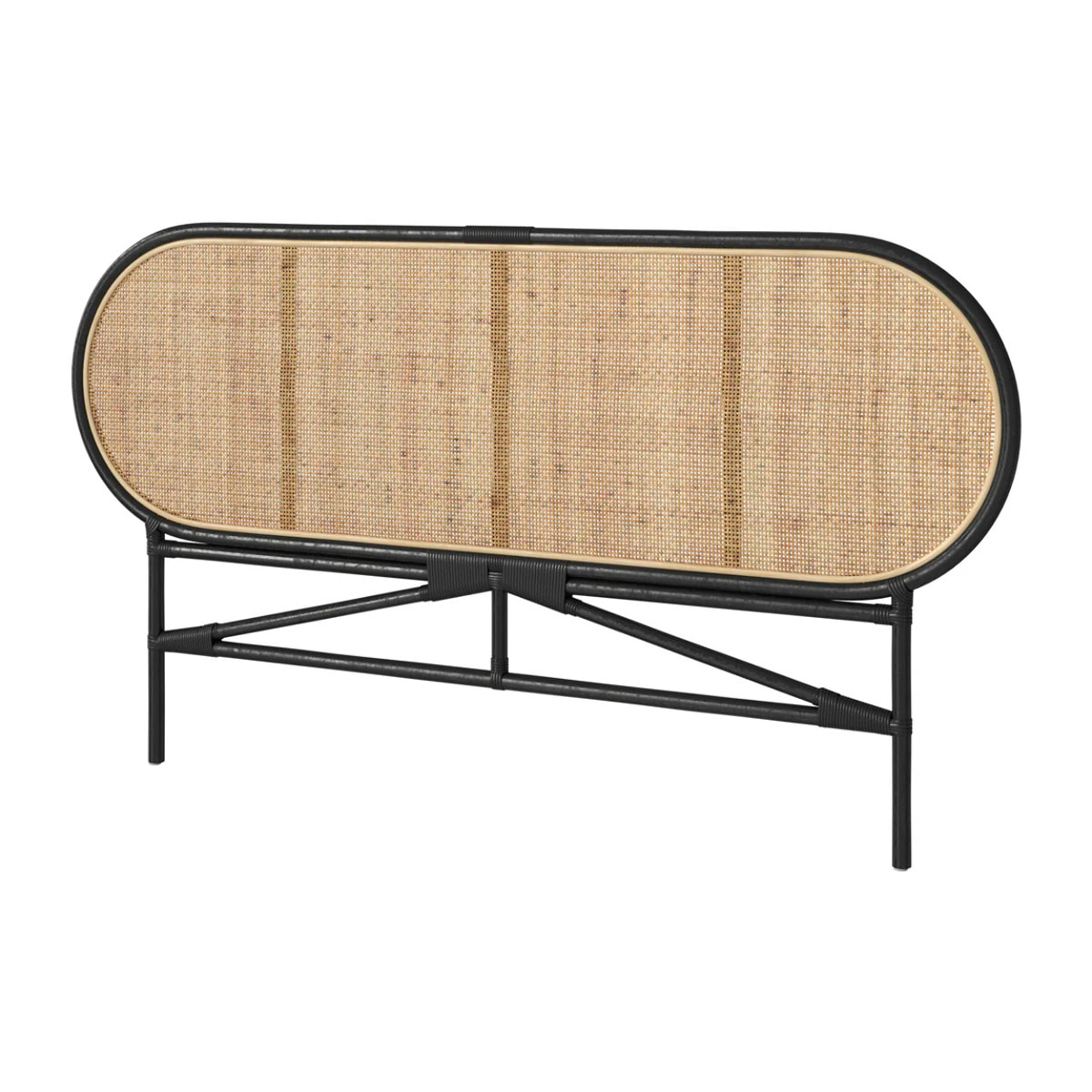 Tête de lit en rotin naturel et noir 140 cm - Navahino