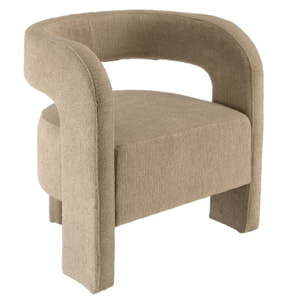 AGATHE - Fauteuil design en tissu beige