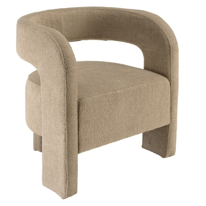 AGATHE - Fauteuil design en tissu beige