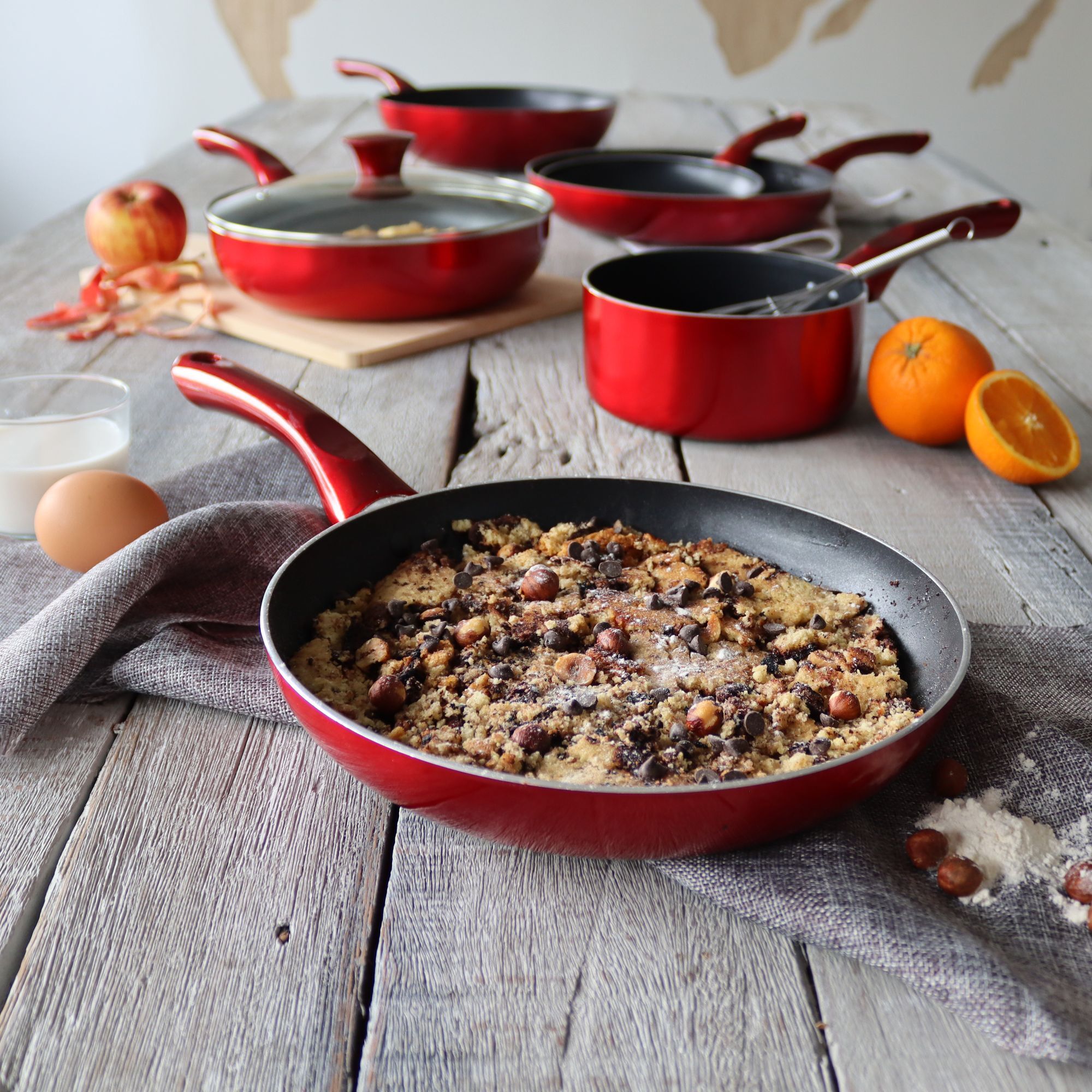 Poêle antiadhésive en aluminium 24cm - tous feux CERISE