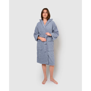 Albornoz capucha 450gr unisex índigo