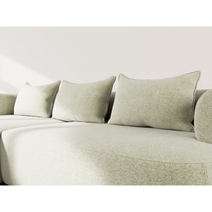 Angela - canapé d'angle gauche 4 places en velours texturé - Vert sauge