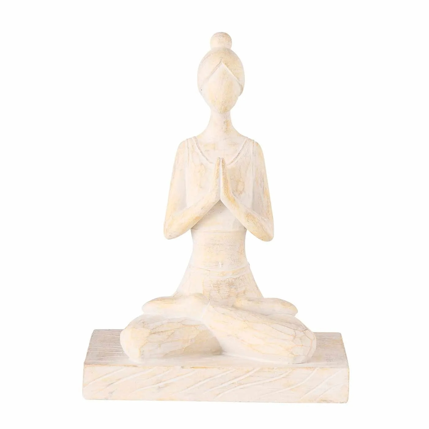 Statuette yoga jaipur blanche