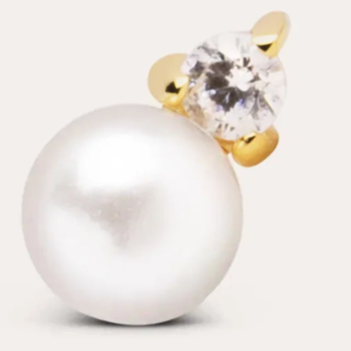 Pendiente Suelto Pearl Spark Plata Baño Oro