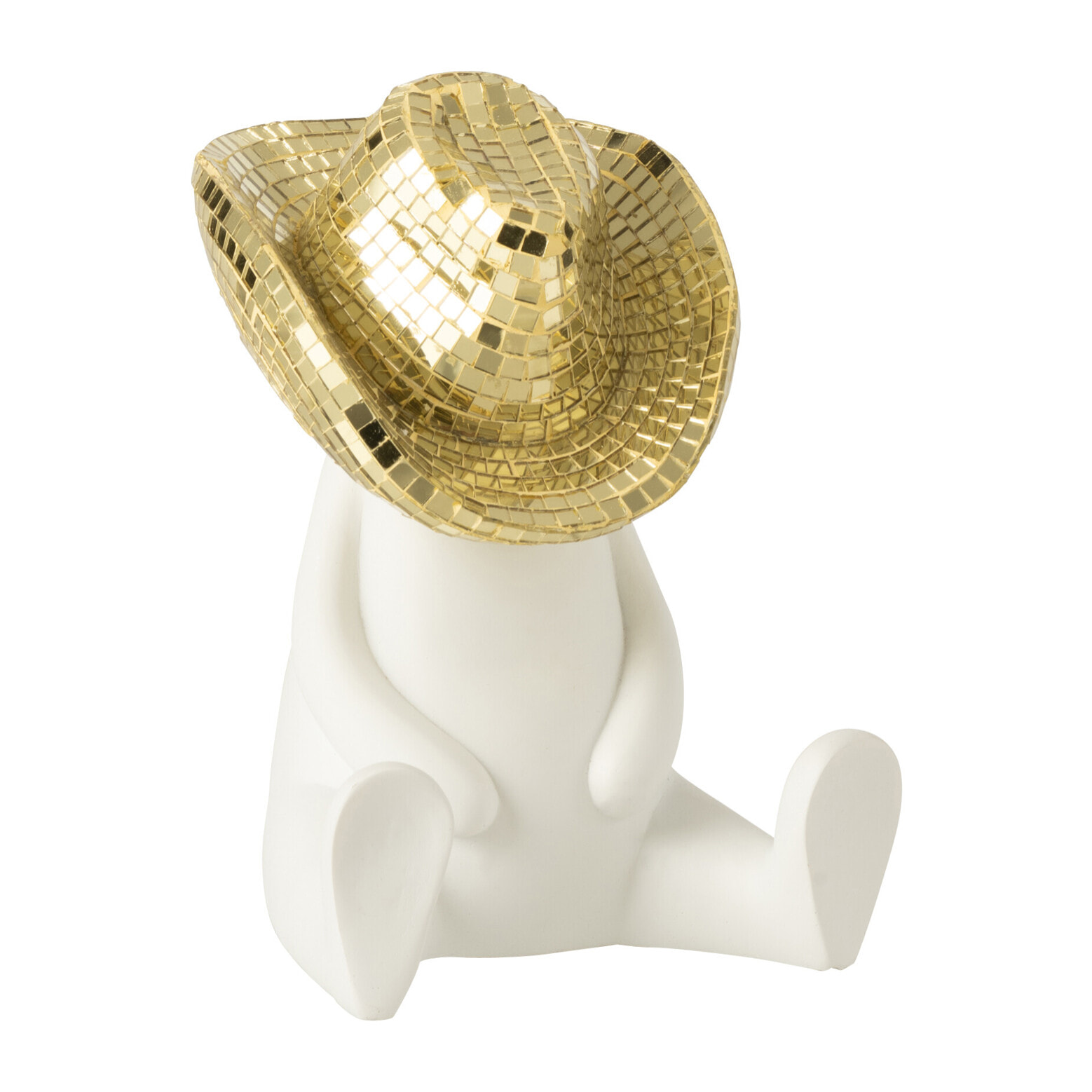 J-Line décoration Cowboy Mosaïque - polyresin - wit/goud