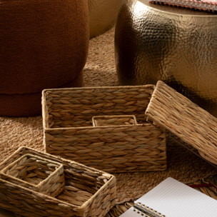 Lot de 4 paniers Lia jacinthe d'eau L12/27/33cm