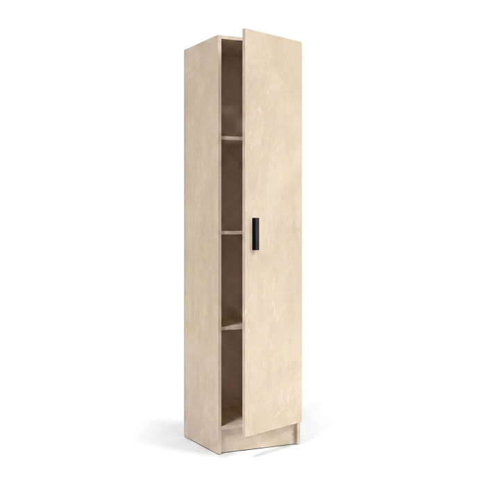 Armario de 1 puerta en efecto microcemento beige 37x180 cm Multi Useful Microcemento Beige