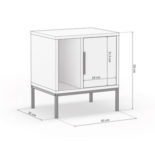 Mesita de noche Brik Blanco Negro