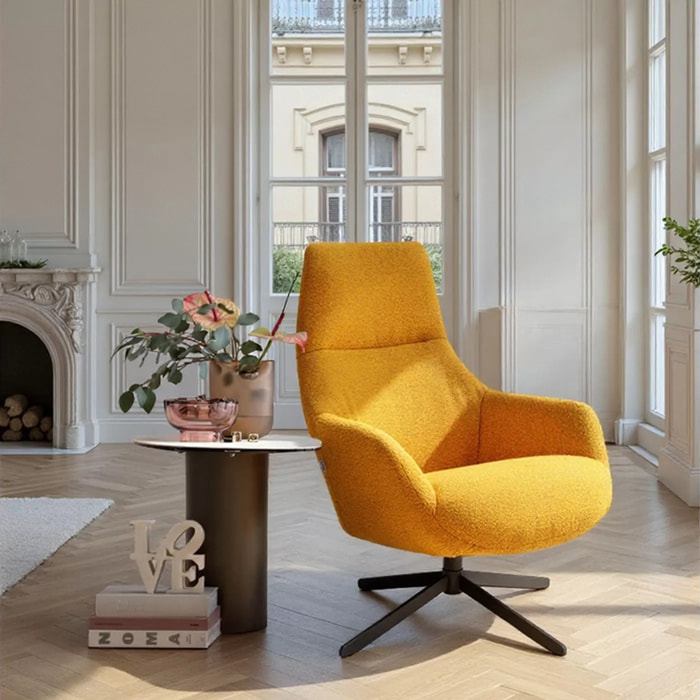 Fauteuil pivotant Mimi jaune Kare Design