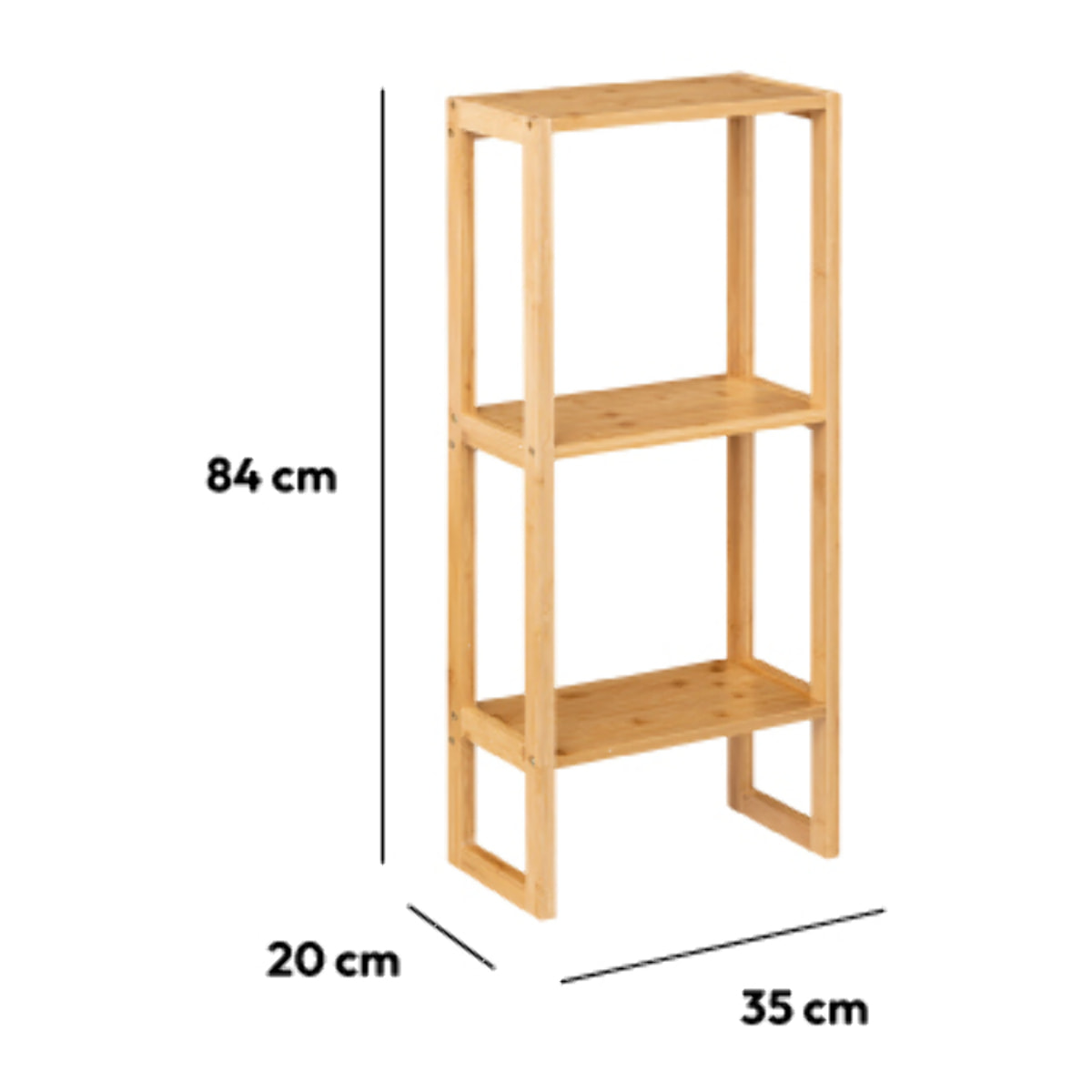 Étagère haute 2 niveaux 20cm Bambou Lab'n modul