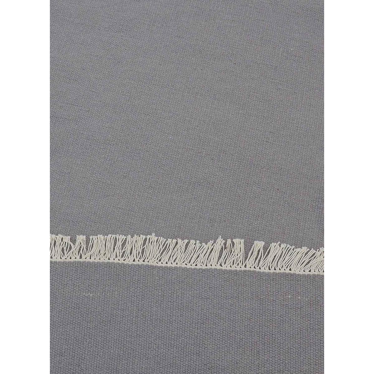 tapis salon 140x200 fait main en laine gris rectangle motif uni RAINBOW