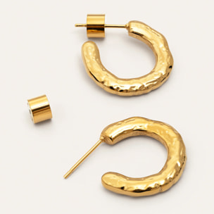 Pendientes Aro Mini Lake Acero Baño Oro