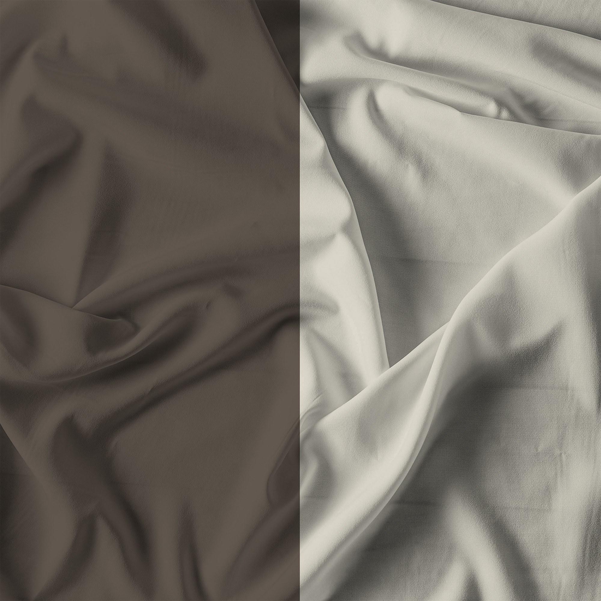 COMPLETO LETTO NATURAL COLOR, 100% Cotone, Made in Italy - MARRONE/PANNA