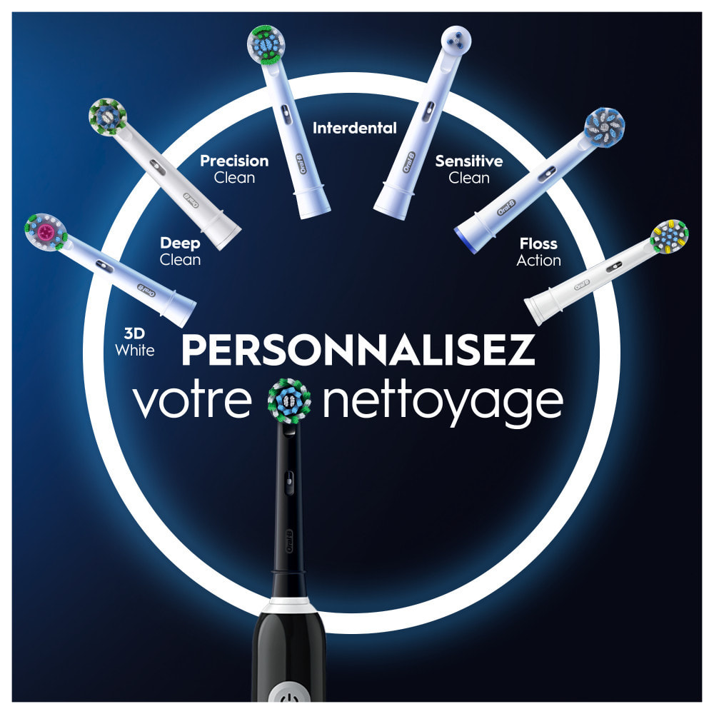 Oral-B Pro Series 1 - Noire - Brosse À Dents Électrique + 3 brossettes cross action