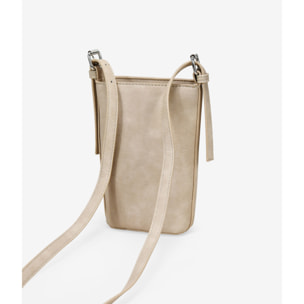 Bolso bandolera arena con apliques metálicos