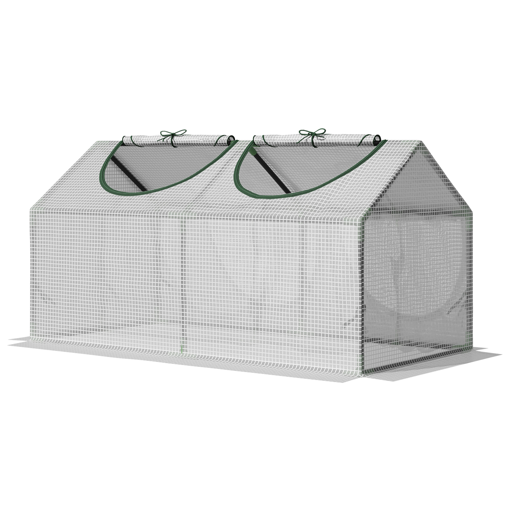 Invernadero de Terraza 120x60x60 cm Caseta de Jardín Acero con 2 Ventanas Enrollables Vivero Casero para Cultivo de Plantas Verduras Flores Translúcido