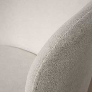 Chaise rembourrée Lauder -tissu et bois-couleur blanc 53 x 82 x 49 cm