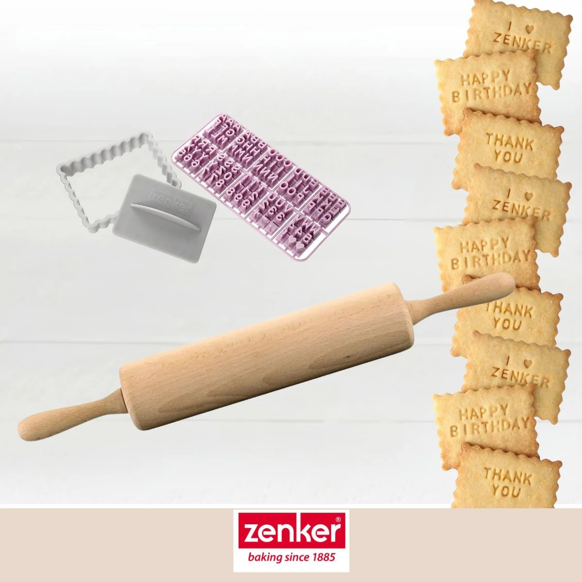 Ensemble de pâtisserie Zenker emporte-piéces et rouleau à pâtisserie