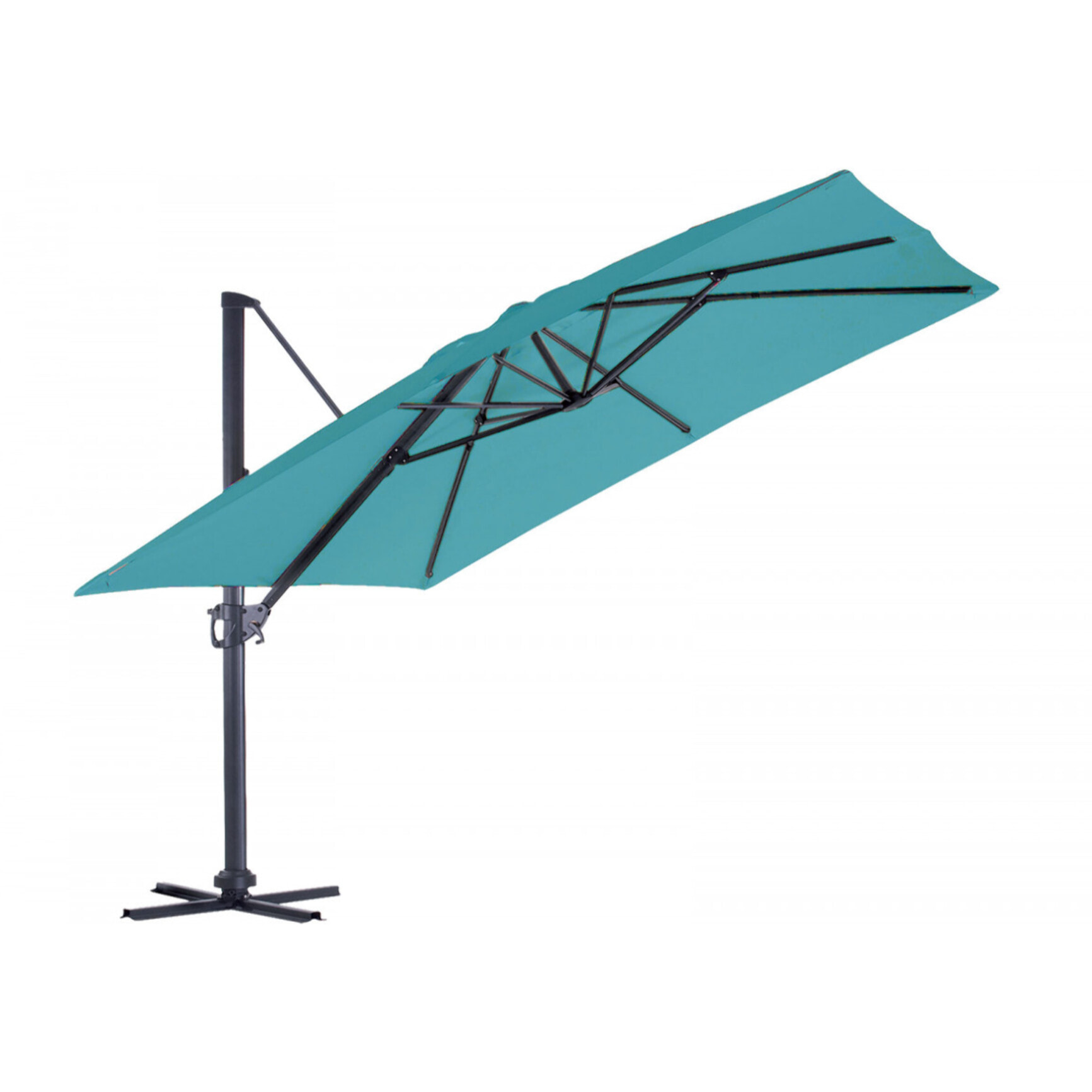 LUXEKING - Parasol déporté 4x3m - Bleu Canard