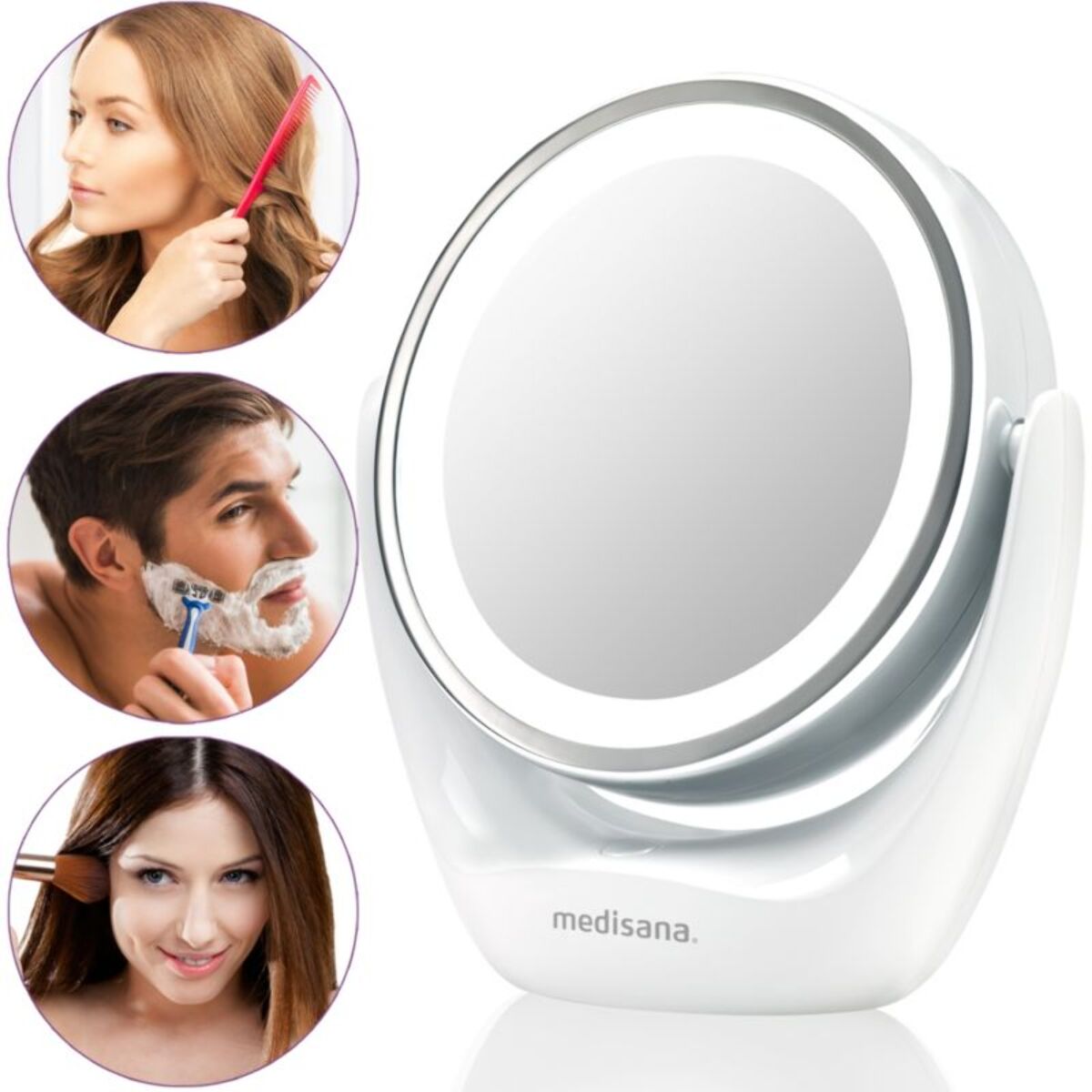 Miroir MEDISANA lumineux grossissant à piles