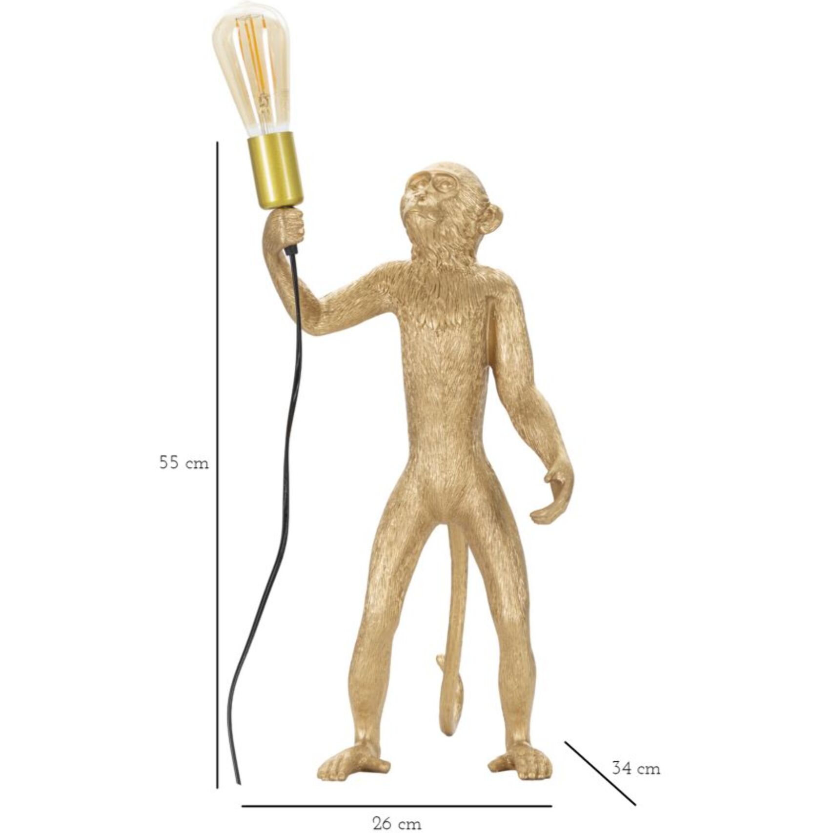 LAMPADA DA TAVOLO MONKEY ORO CM Ø 26X34X55