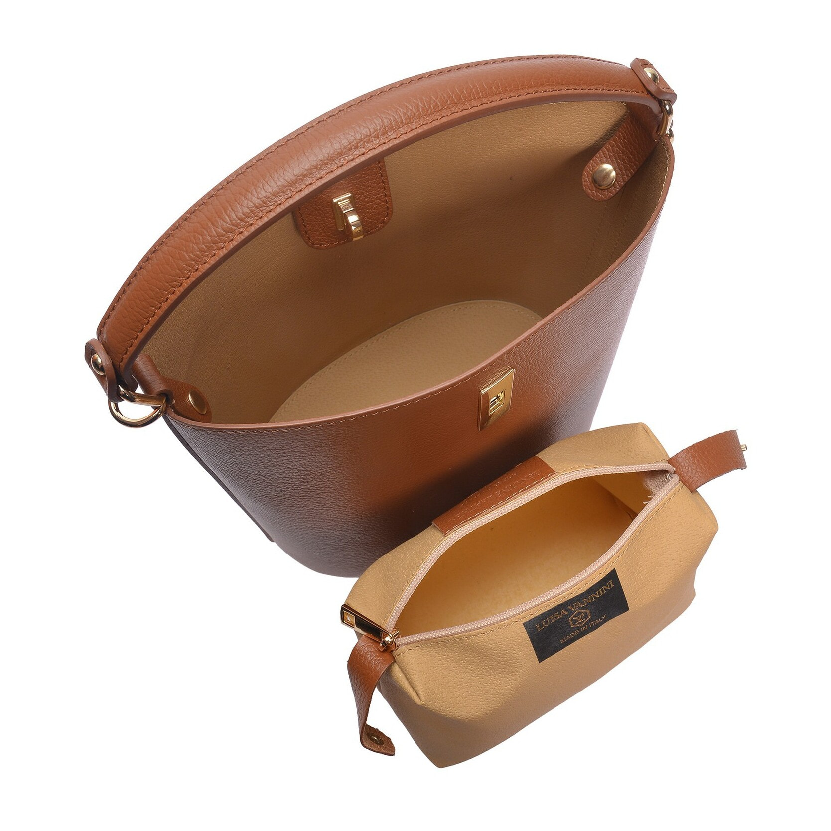 Borsa a mano Anna Luchini Cammello