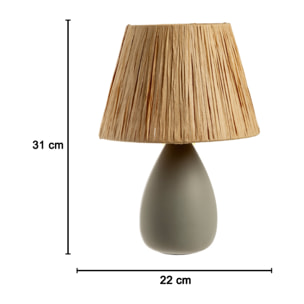 Lampada Da Tavolo Comodino Ricaricabile Accensione On/Off Modello Argo Biege