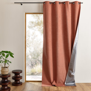 Rideau thermique occultant à œillets et réflecteur de chaleur - Terracotta