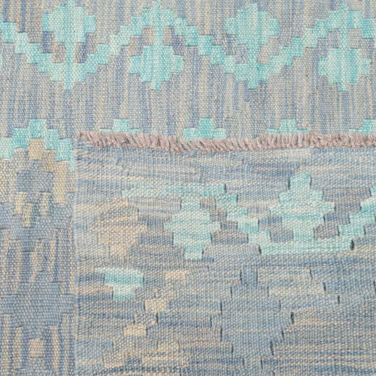 Tapis kilim géométrique, tissé à plat, laine naturelle, OKOGA