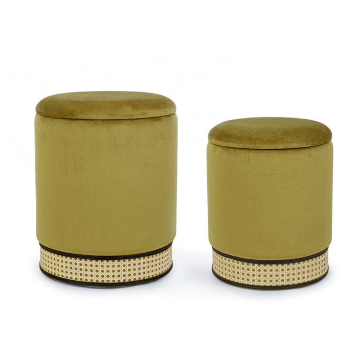 Set di 2 pouf MILENA olive