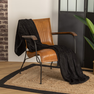 Plaid - microfibre - noir - 130x180 cm