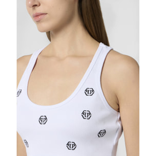 PHILIPP PLEIN Ribbed Mini Tank Top Monogram Monogram