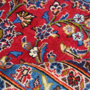 Authentique tapis persan Kashan de grandes dimensions, pièce unique, noué à la main en laine