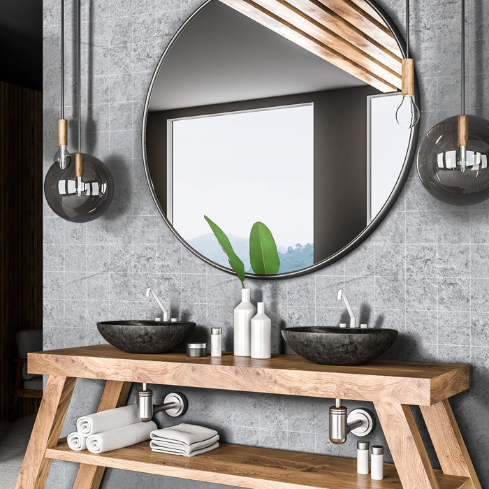 Stickers muraux - Sticker Mural Carrelage adhésif Cuisine Salle de Bain - 60 STICKERS CARRELAGES EFFET PIERRES