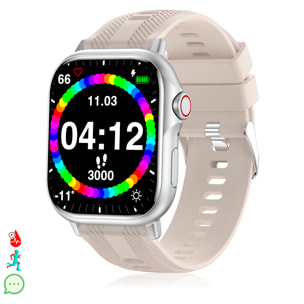 Smartwatch B05 con chiamate BT, notifiche push. Monitor sportivo e di salute. Corona multifunzione.