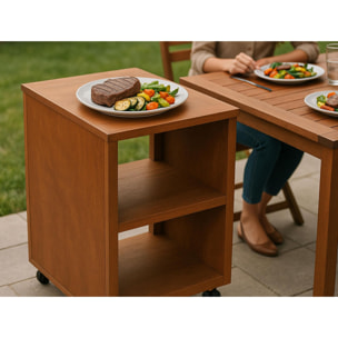 Table d'appoint pour barbecue en acier corten