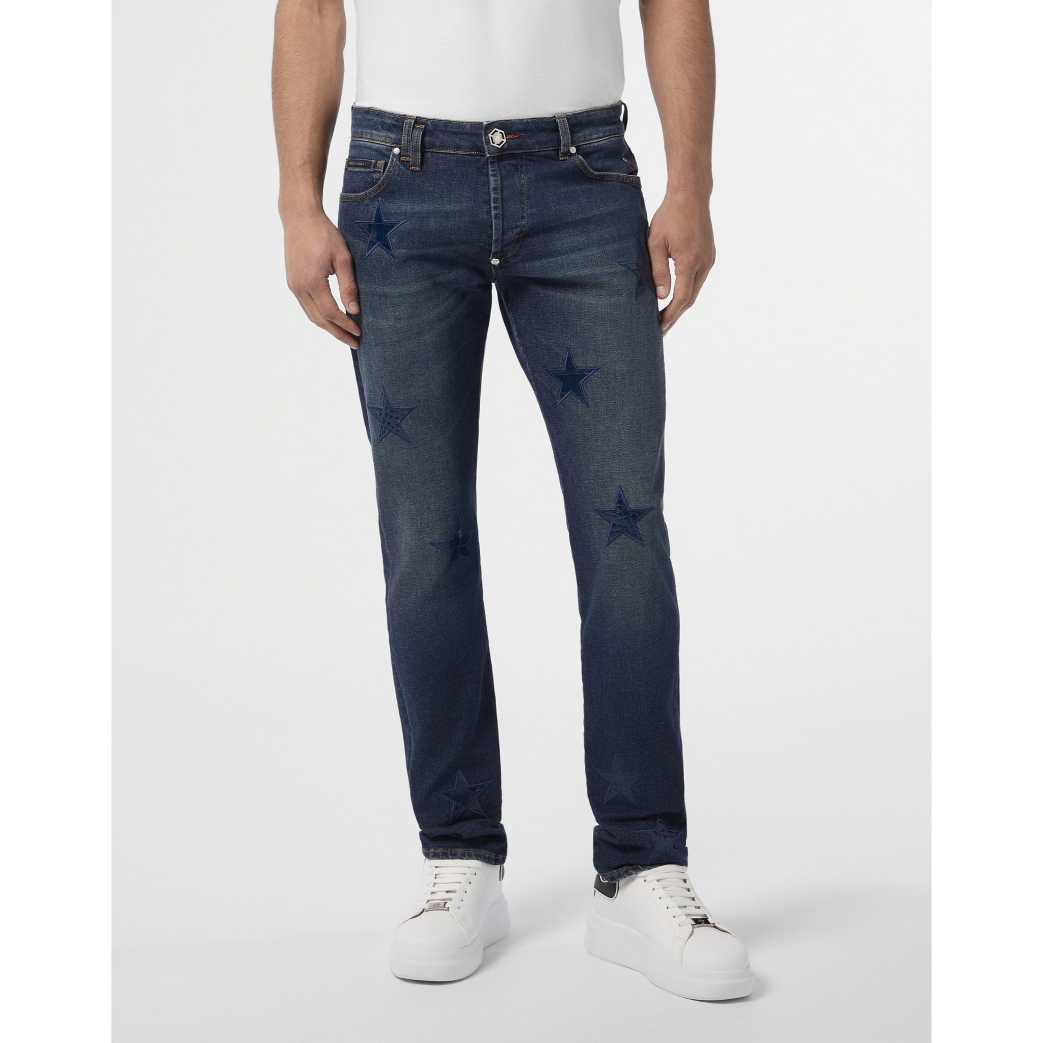 PHILIPP PLEIN Super Straight Cut Jeans Cocco Stars