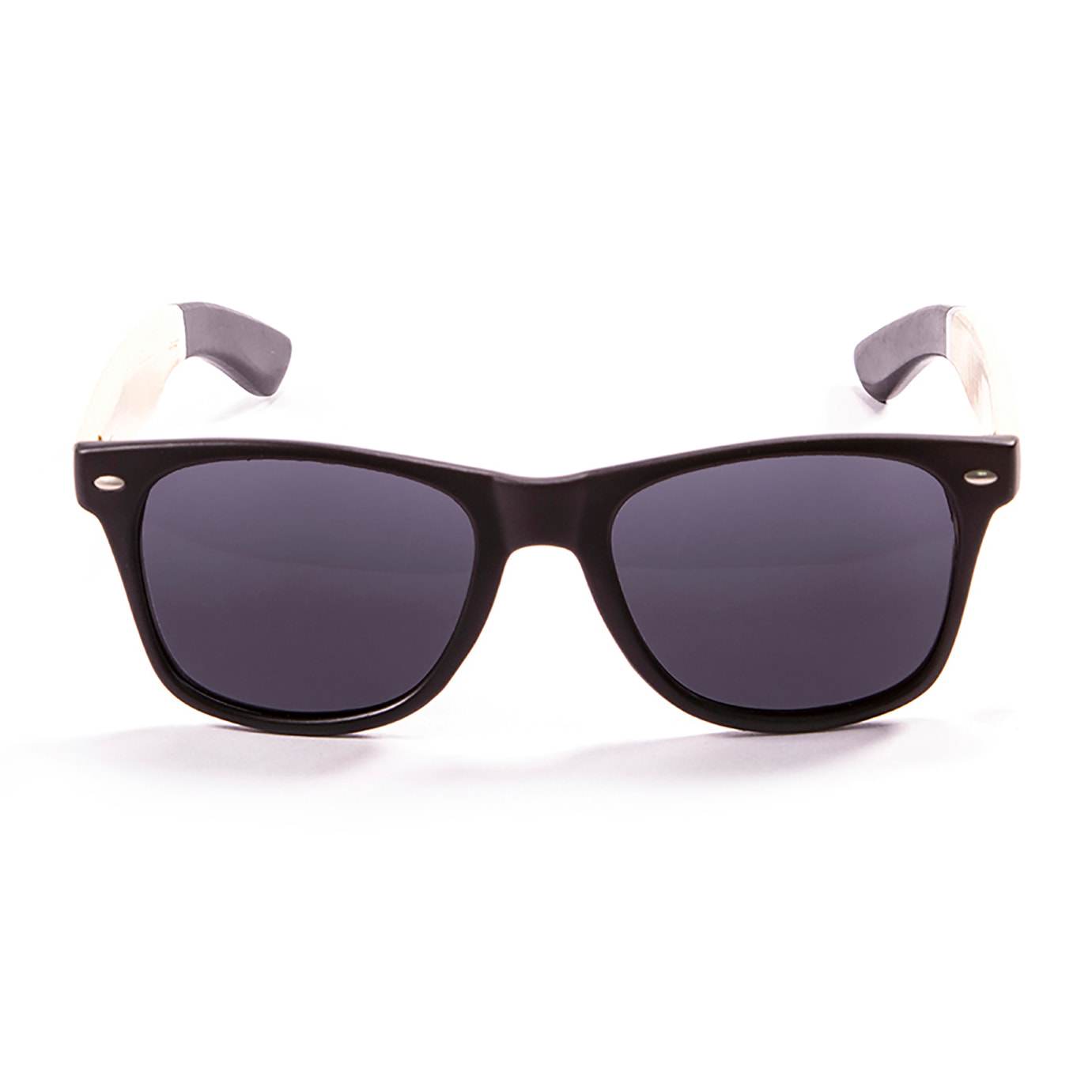 Gafas de sol OCEAN BEACH WOOD - Negro y patillas madera blanco-negro / Ahumada