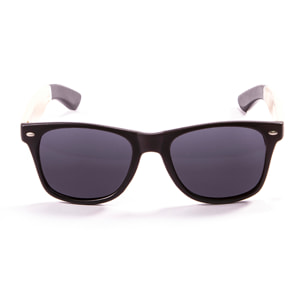 Gafas de sol OCEAN BEACH WOOD - Negro y patillas madera blanco-negro / Ahumada