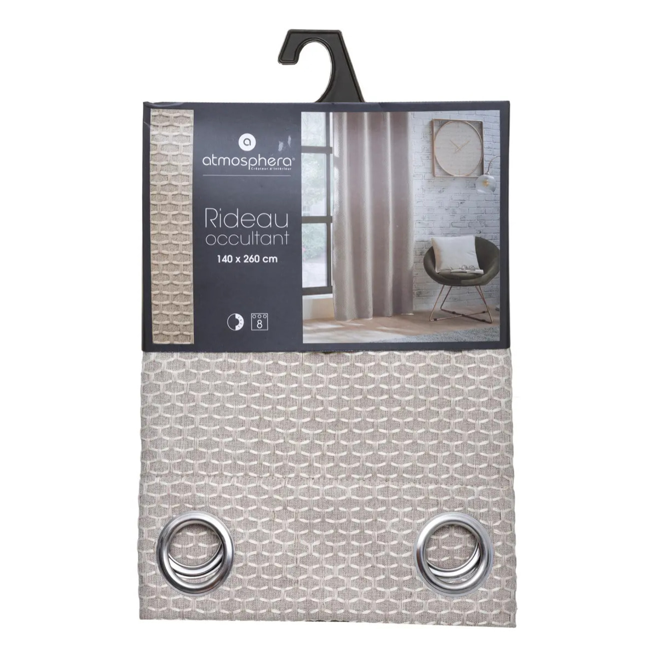 Rideau occultant "Mattone" beige 140x260cm