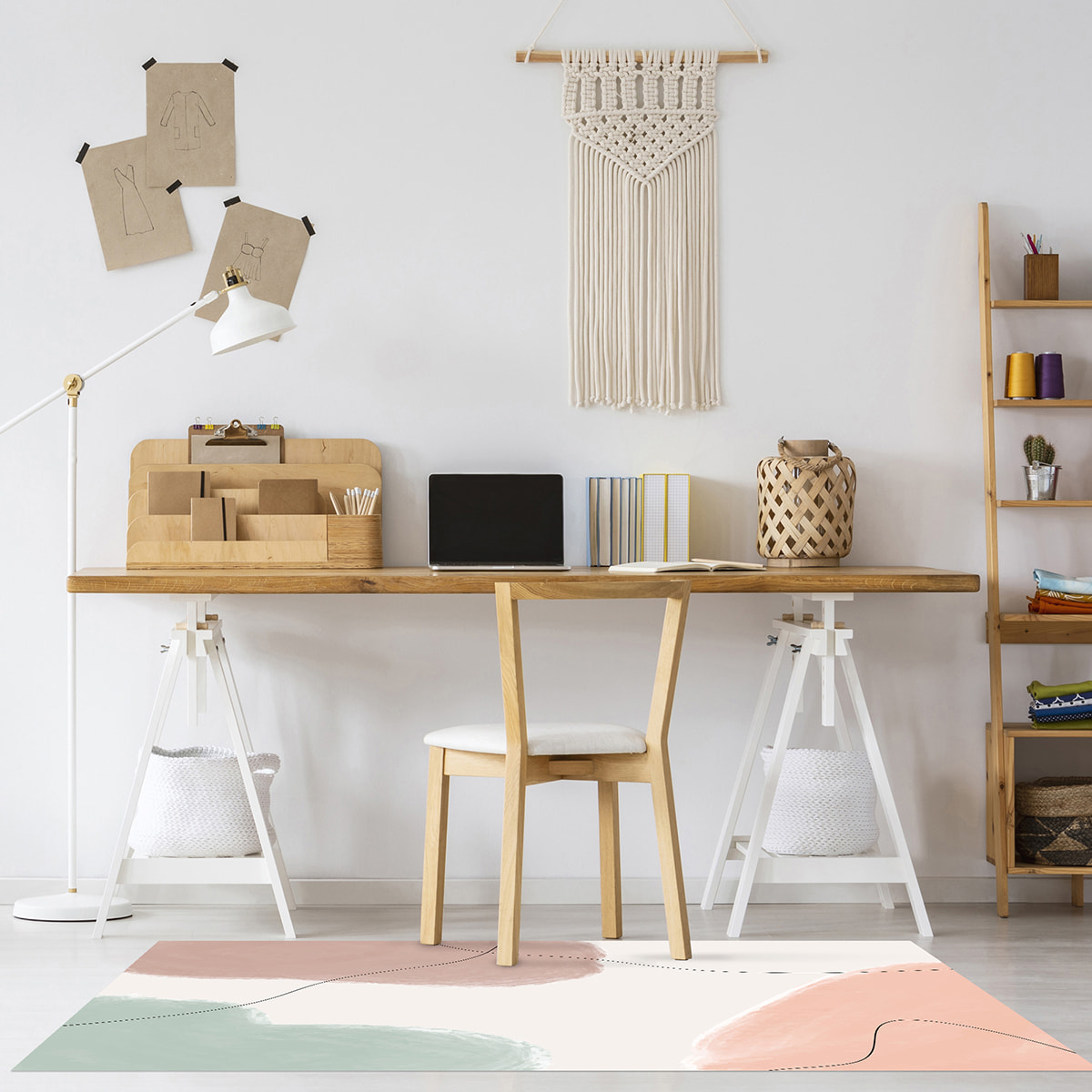 Alfombra de vinilo CERAMIKO, Zoa, diseño moderno [Diam] 100 cm