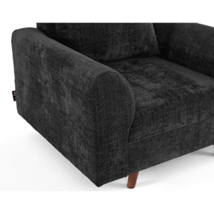 Rune - fauteuil en velours texturé - Gris Anthracite