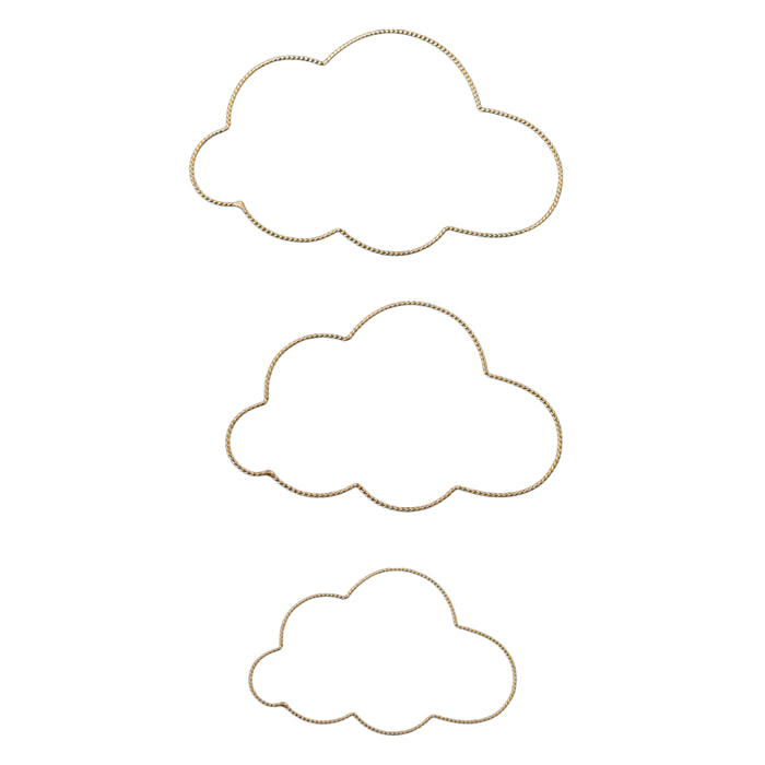 Déco murale nuage fil laiton torsadé - Doré Vieilli