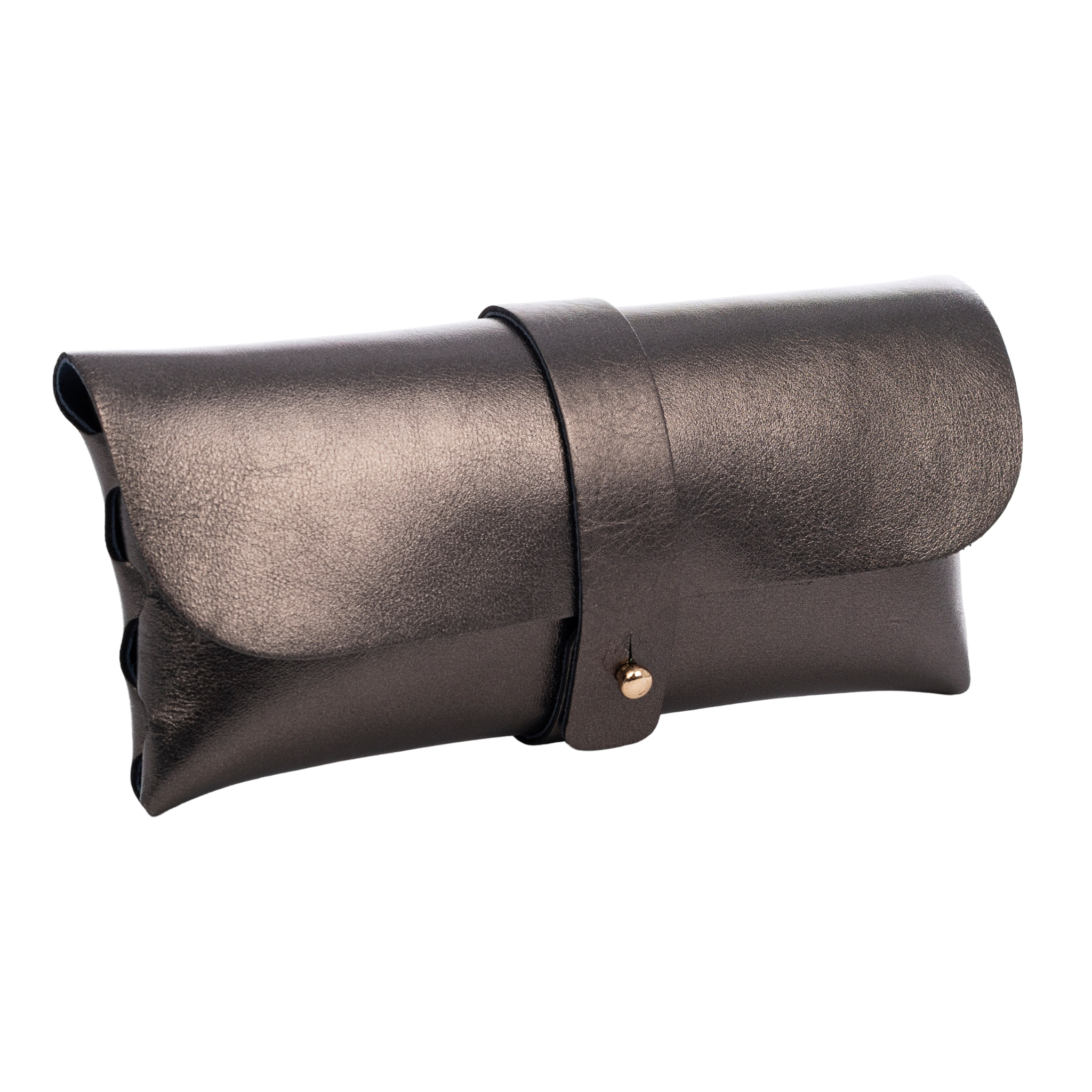 Argelato mini bolso de mano / cartera mujer. Piel auténtica Gamuza lacada brillante.