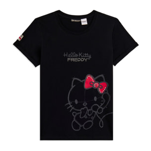 T-shirt Hello Kitty con stampa tono su tono