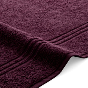 Set 2 toallas ducha + 2 toallas lavabo violet-gris premium