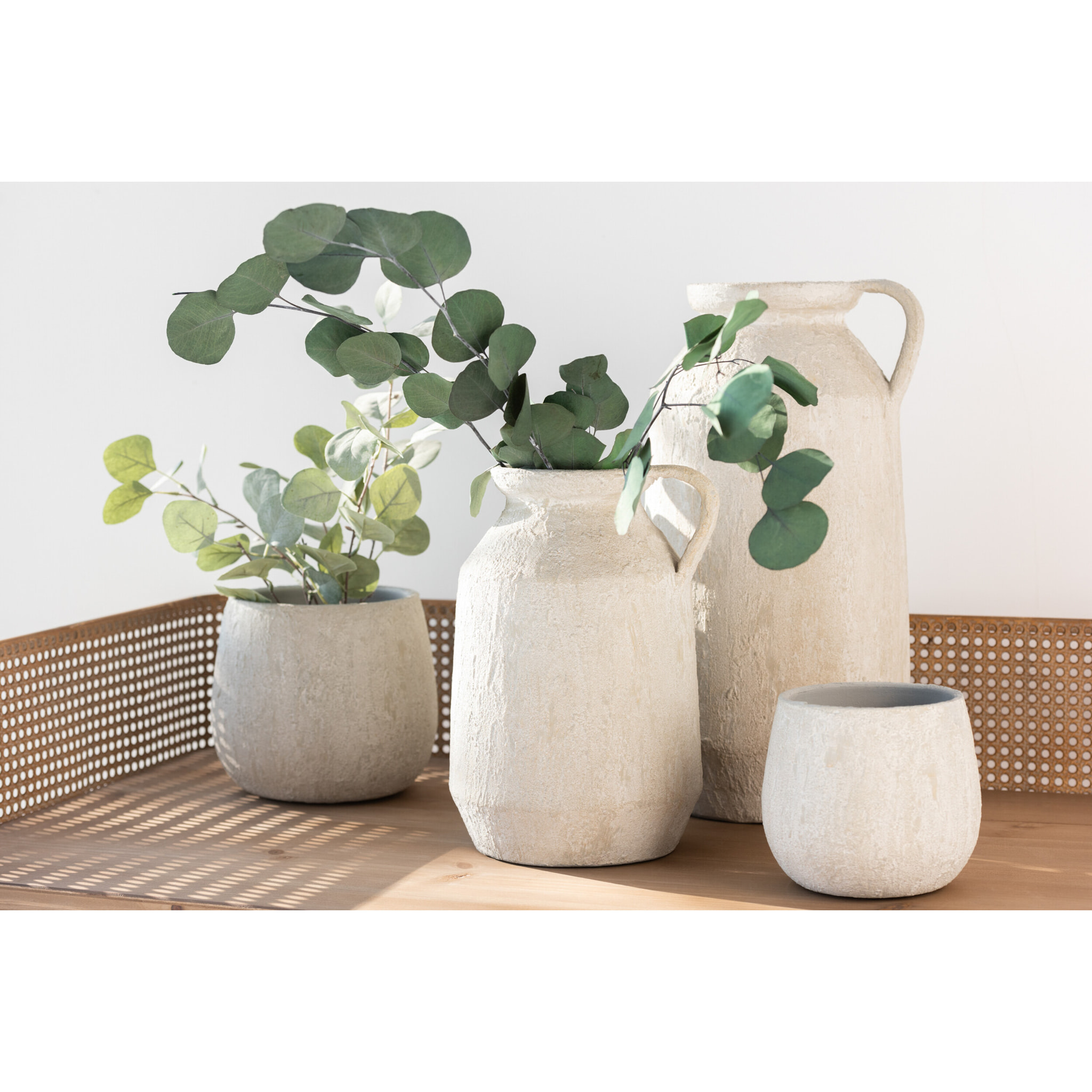 J-Line cache-pot Spikkel - céramique - gris - medium - Ø 14.8 cm