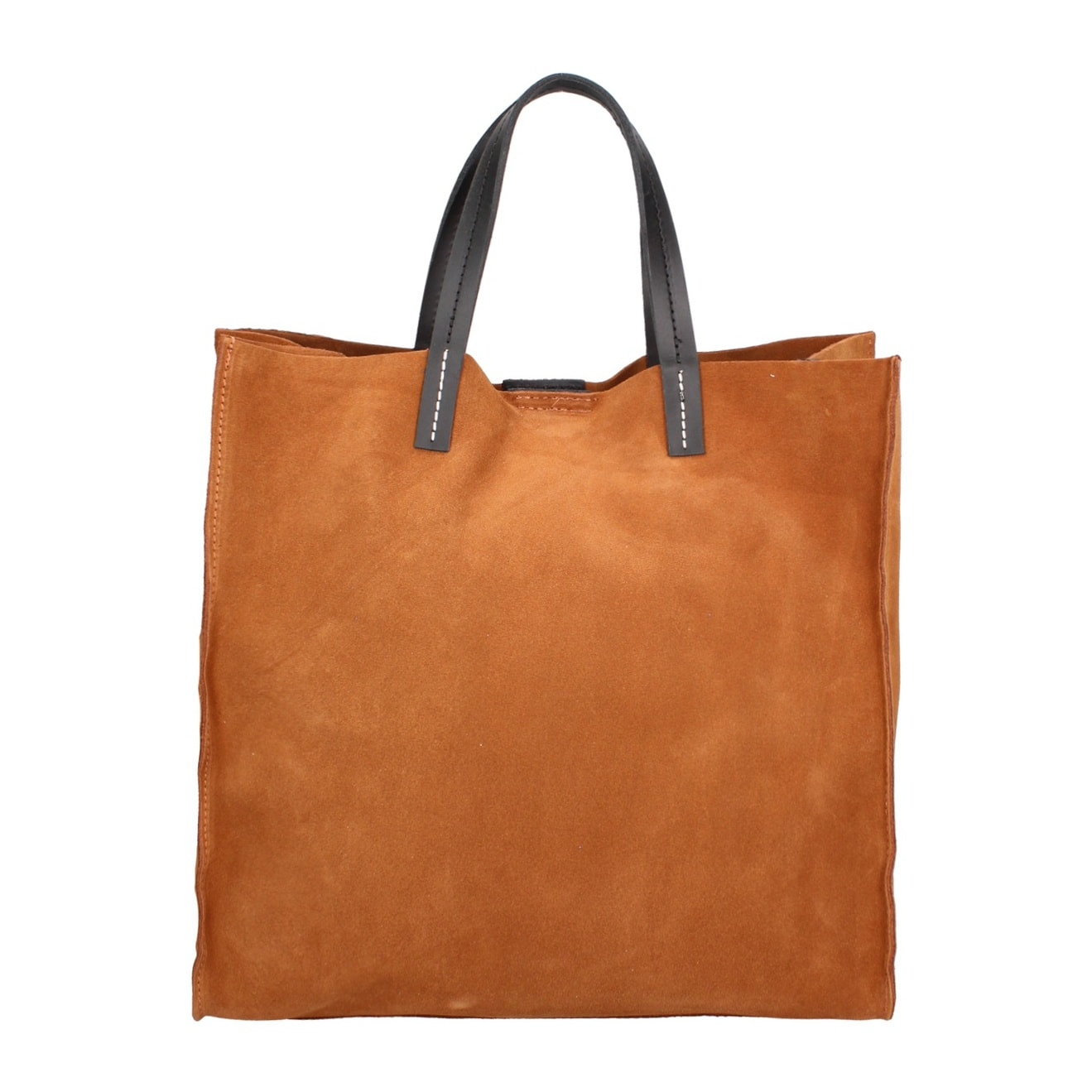 Borsa a mano da donna Made in Italy - Modello Novara Lux - Pelle Scamosciata - 34.5 x 32.0 x 17.0 cm